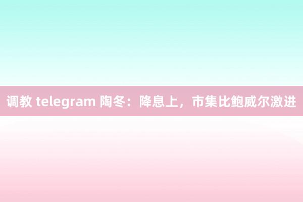 调教 telegram 陶冬：降息上，市集比鲍威尔激进