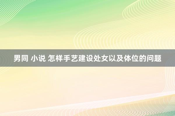 男同 小说 怎样手艺建设处女以及体位的问题